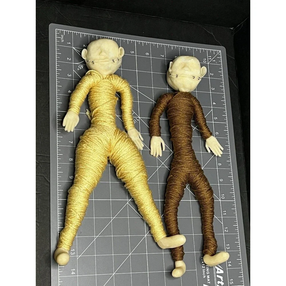 Handmade Custom “Coraline”Doll Couple With Bendable Yarn Style Bodies